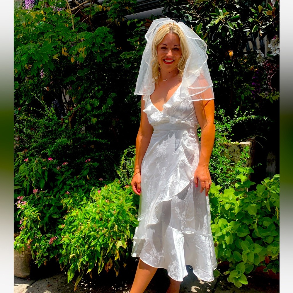 Fun flirty white silky dress